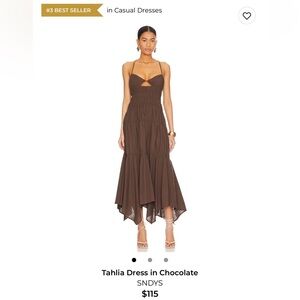 SNDYS Tahila Dress in Chocolate Brown Size Medium